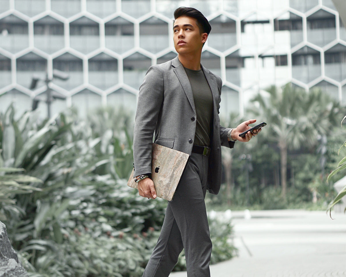 Macbook Skin - Made of Real Stone - Burning Forest