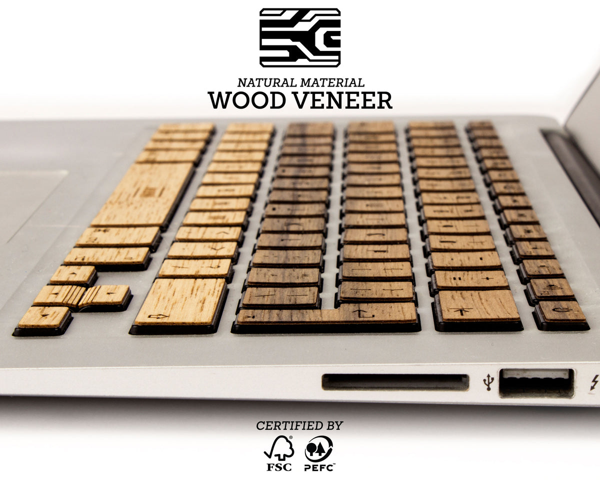Macbook Wood Keyboard Skin - Black Frake