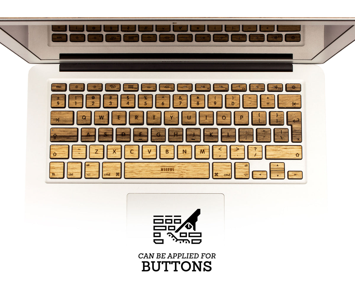 Macbook Wood Keyboard Skin - Black Frake