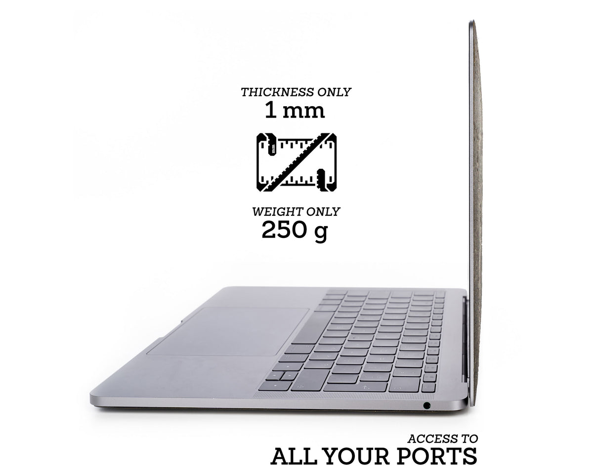 Macbook Skin - Made of Real Stone - Silver Grey